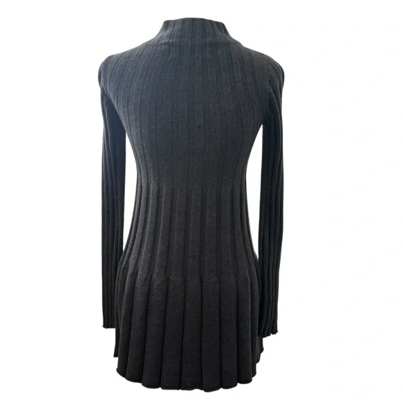 Rosie Neim Gray Ribbed Knit Women's Top Size XS (#2058) - Picture 3 of 6